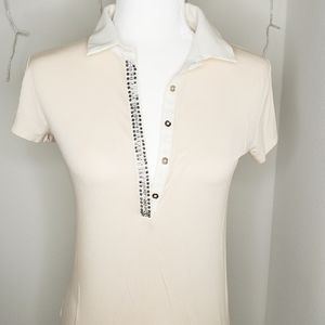 Ann Taylor Polo top with rinestone embellishments